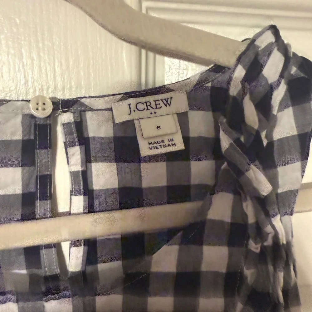 J. Crew Checkered Sleeveless Top in Navy and White